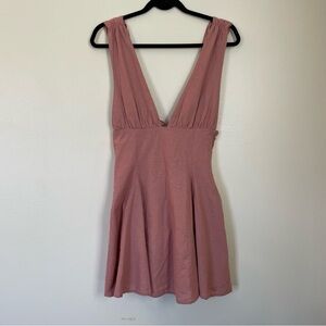 Zara | Linen Mauve Fit & Flare Dress | Size XS